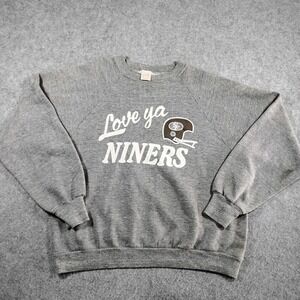 Vintage 1981 San Francisco 49ers NFC Champions Sweatshirt Gray Mens L Sportswear